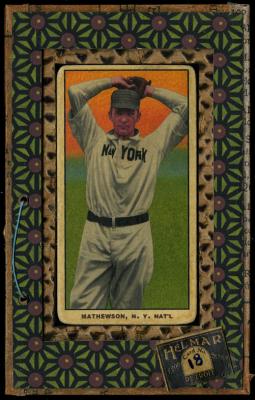 Picture, Helmar Brewing, T206-Helmar Card # 18, Christy MATHEWSON (HOF), Hands over head, New York Giants